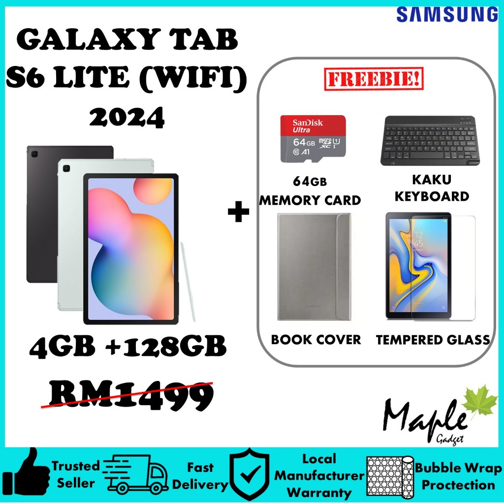 SAMSUNG S6 LITE WIFI P613 LTE P619 4+64 / S7 FE T733 4+64/6+128 / T735 LTE 6+128 ORI 1 YEARS WRTY SAMSUNG MALAYSIA