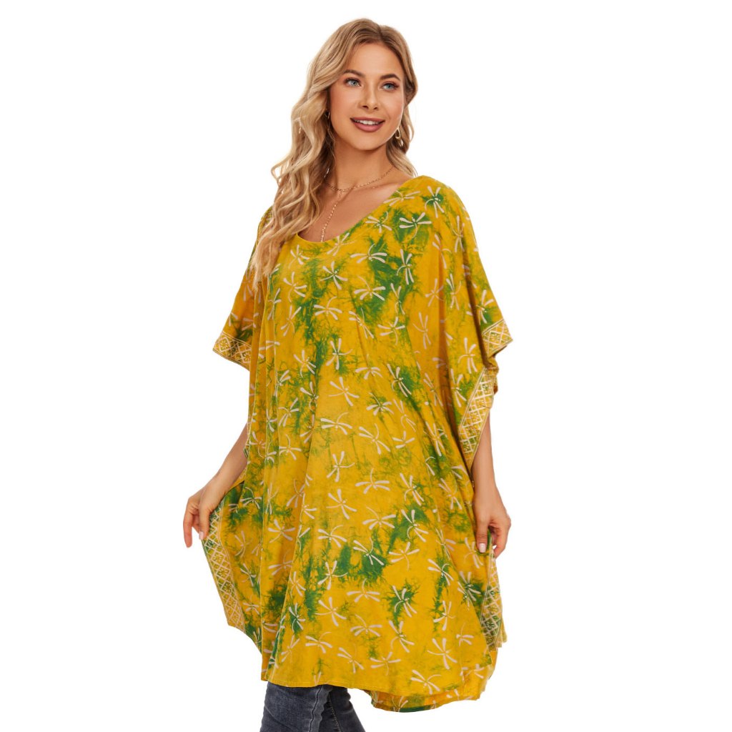 Beautybatik Plus Size Batik Tulen Baju Kelawar Kaftan Blouse [XL-4X] Many Colors