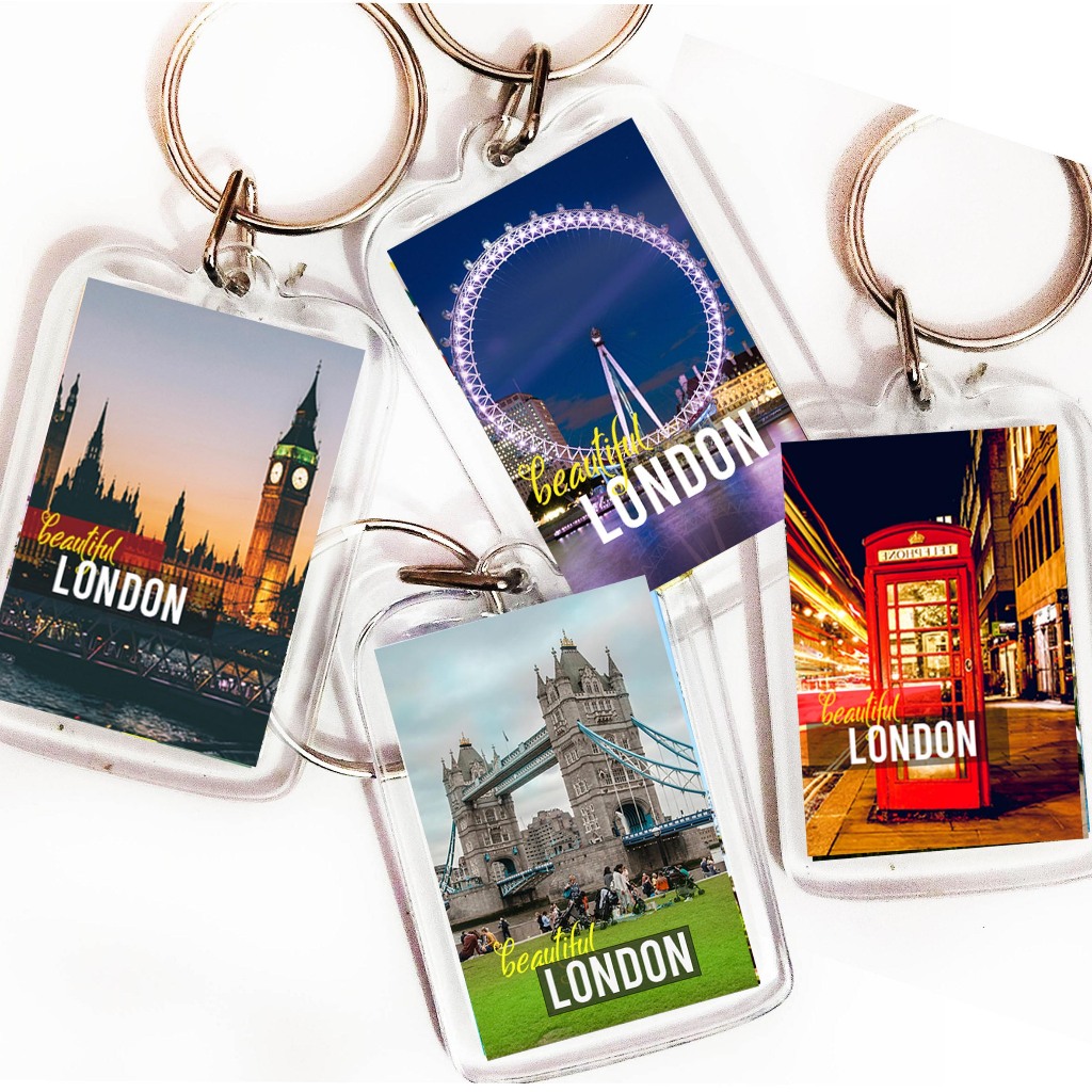 Keychain London United Kingdom Telephone Souvenir 50mm x 35 mm