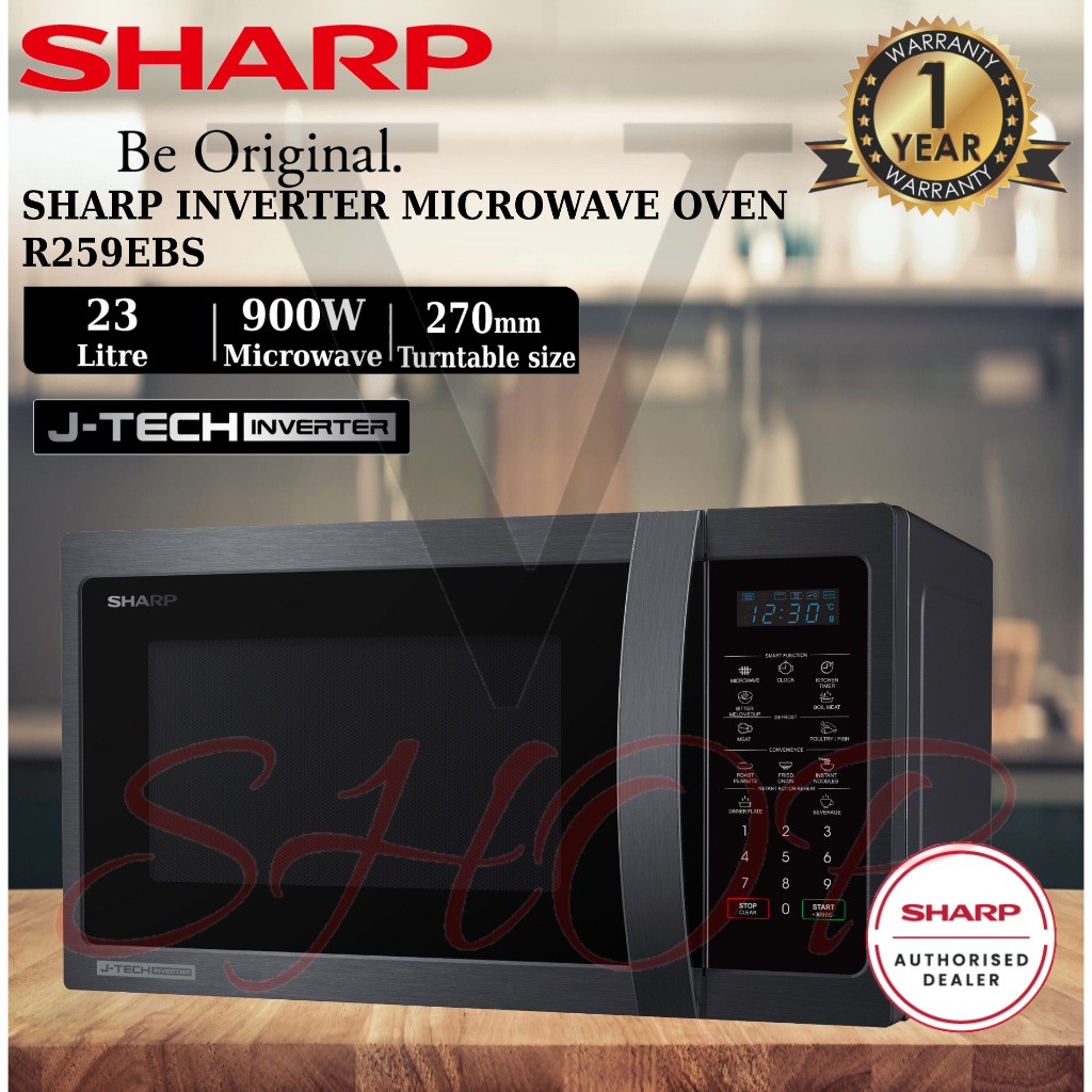 [NEW] SHARP 23L J-TECH INVERTER MICROWAVE OVEN R259EBS // SHARP 23L MICROWAVE OVEN R709EK