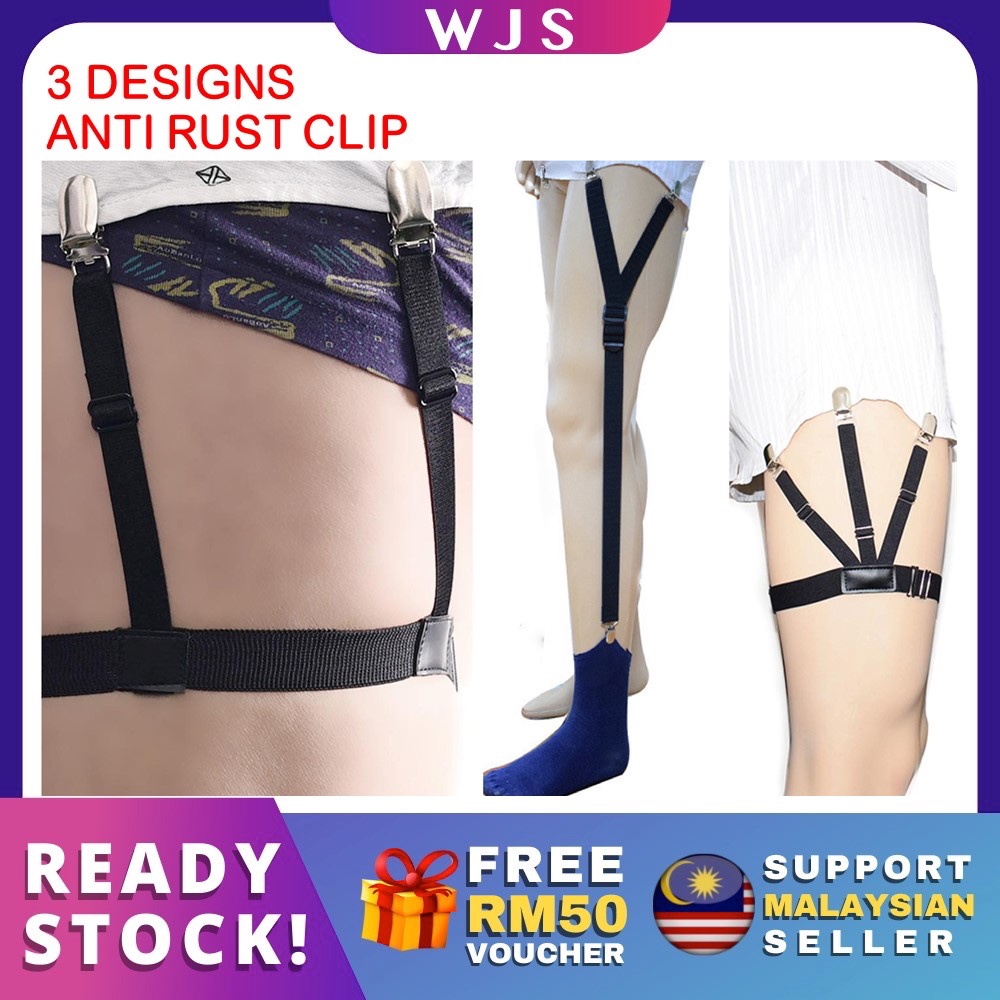 🇲🇾FREE RM50 VOUCHER🎁 MLQ 2pcs Unisex Elastic Suspender Brace Adjustable Leg Thigh Garter Belt Shirt Strap Strapper