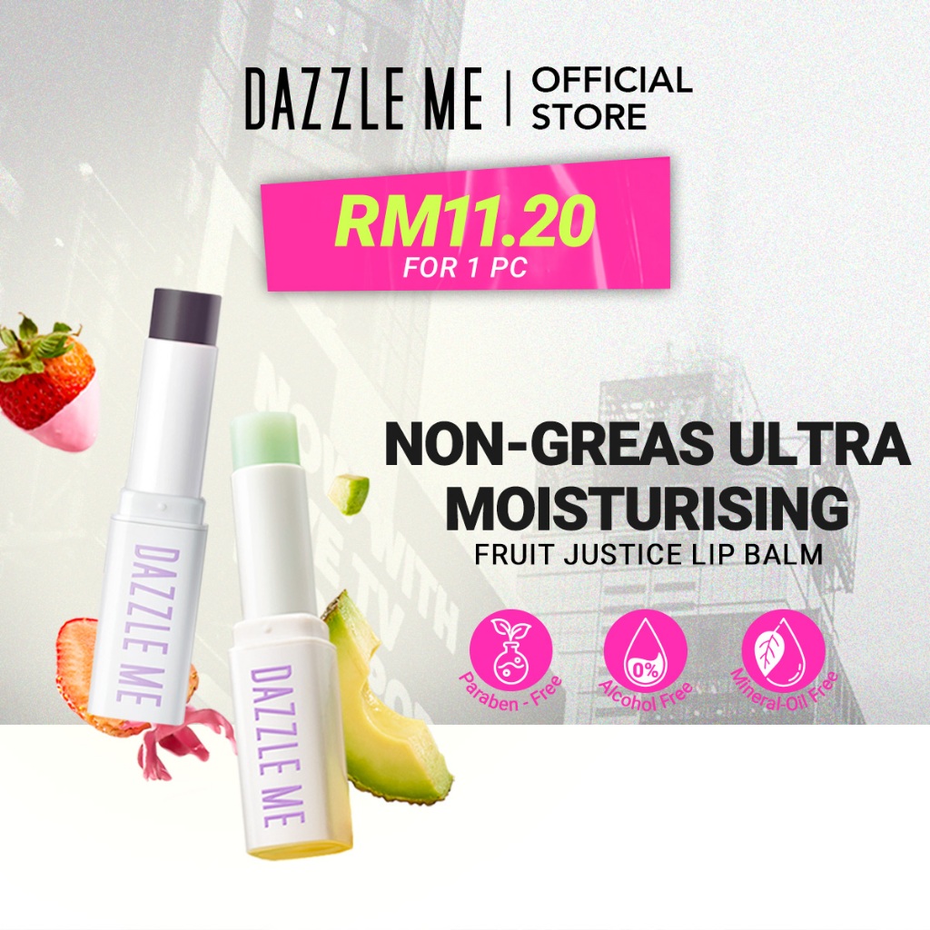 [PRE-ORDER] [LOCAL SHIPPING] DAZZLE ME Fruit Justice Lip Balm Color Changing and Moisturizing 3.5g