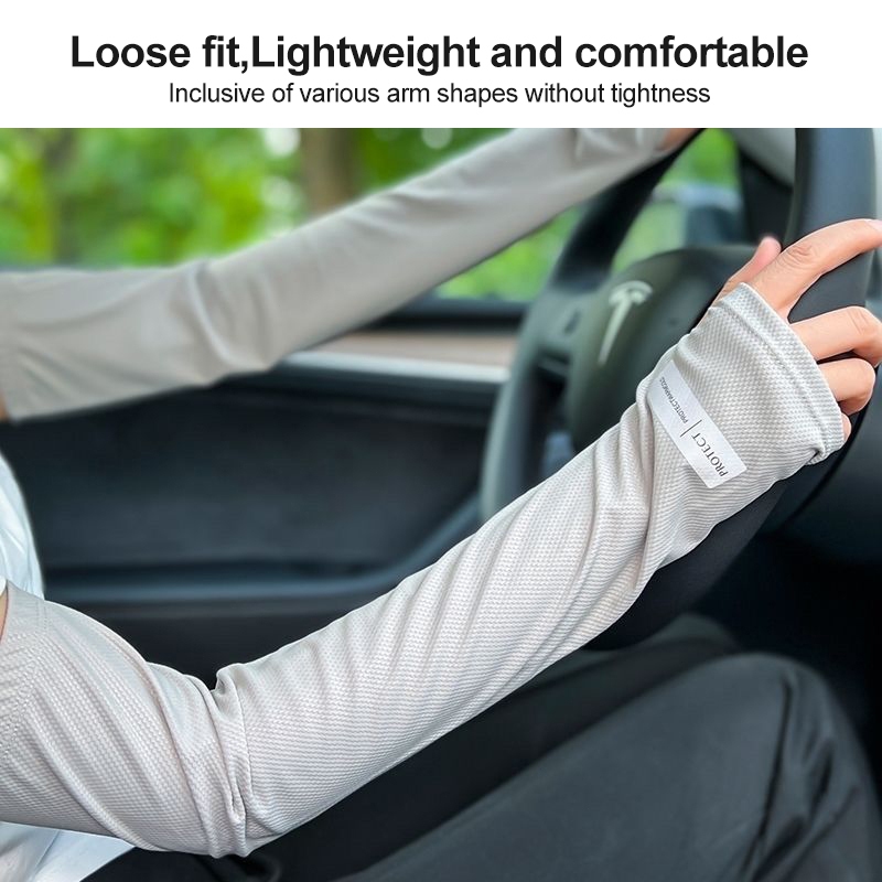 Ice Arm Sleeve Outdoor Sunscreen Long Sleeve Gloves Unisex Protection Ultraviolet Loose Sleeves Hand Sock 手套防曬 冰袖