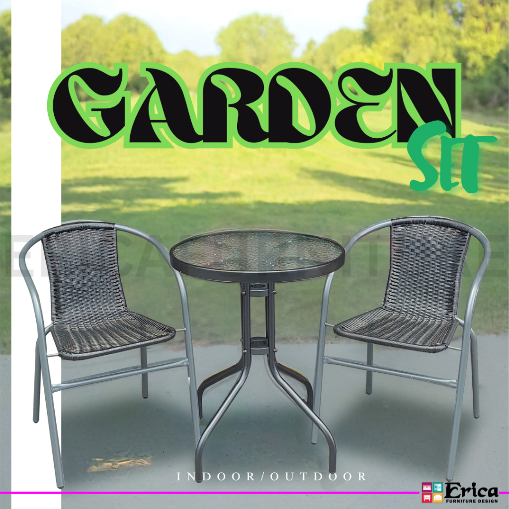 Free Shipping & Ship out within 24 hoursErica 1+2 Garden Set/ Waterproof Quality / 1 Table 2 Chairs