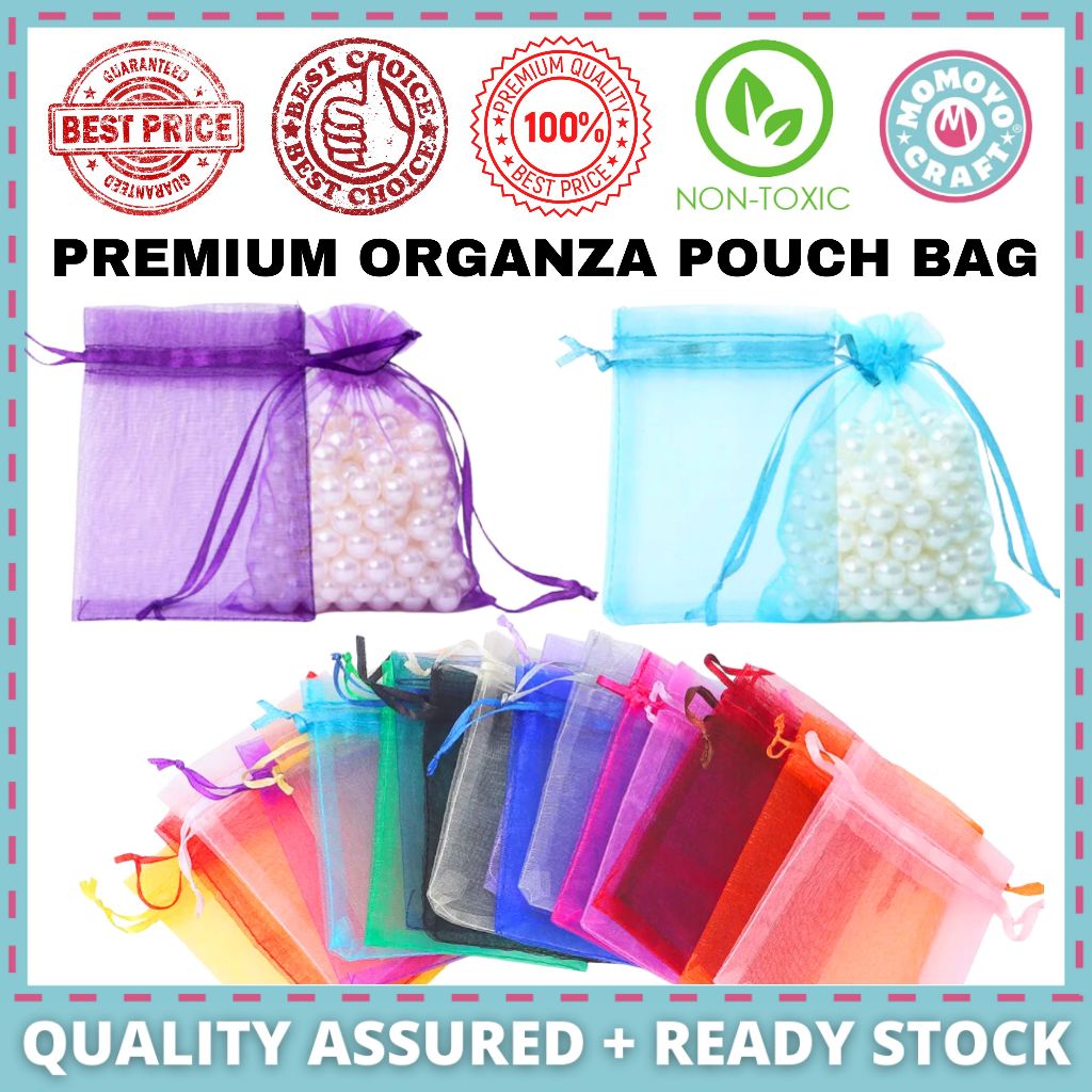 Momoyocraft Premium Organza Bag Colourful Drawstring Bag Organza Pouch Doorgift Beg Candy Mini Pouch Jewellery Bag
