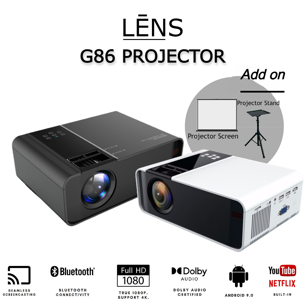 7500 lumens G86 Projector FULL HD 1080P Android Mini Projector WIFI LCD A80 Protable Projector