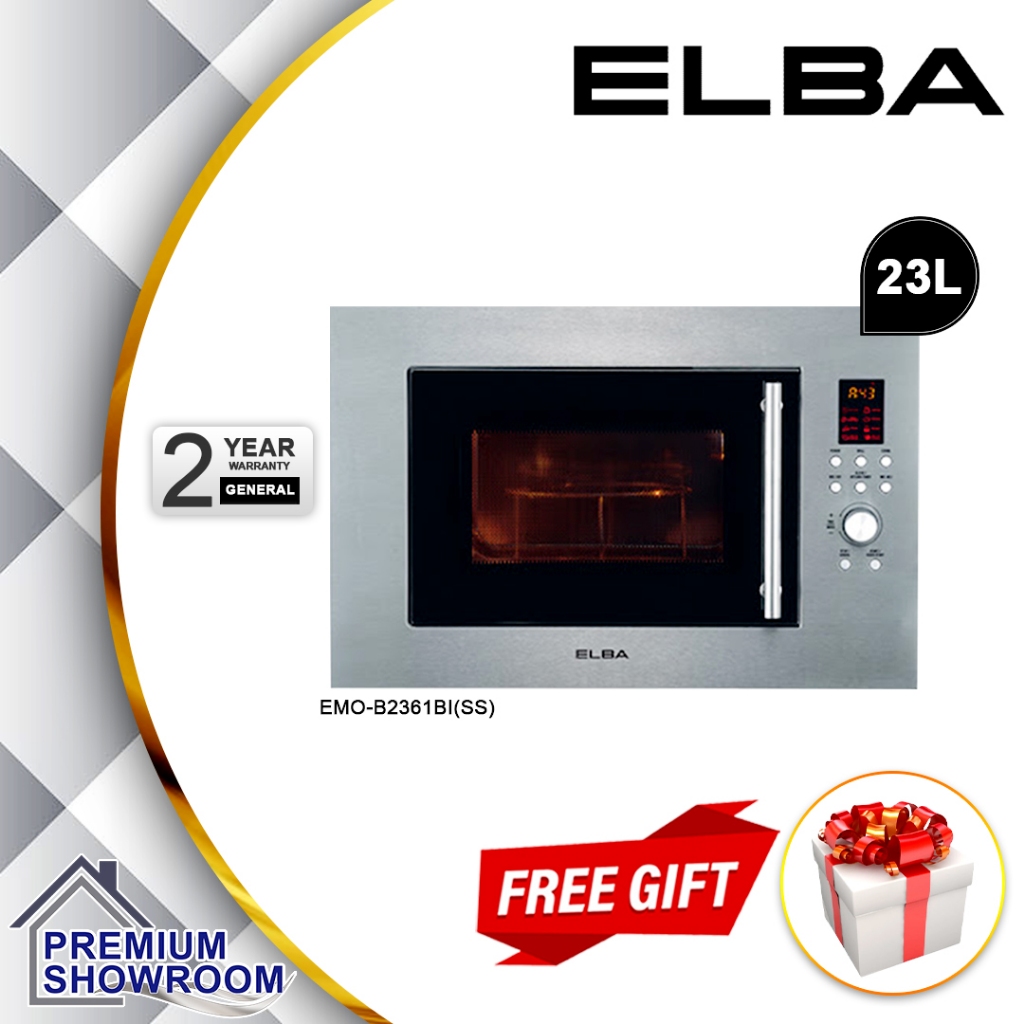 ELBA EMO-B2361BI(SS) 23L BUILT-IN MICROWAVE+ELECTRIC OVEN / MICROWAVE / OVEN STAINLESS STEEL SILVER / ELBA 2361