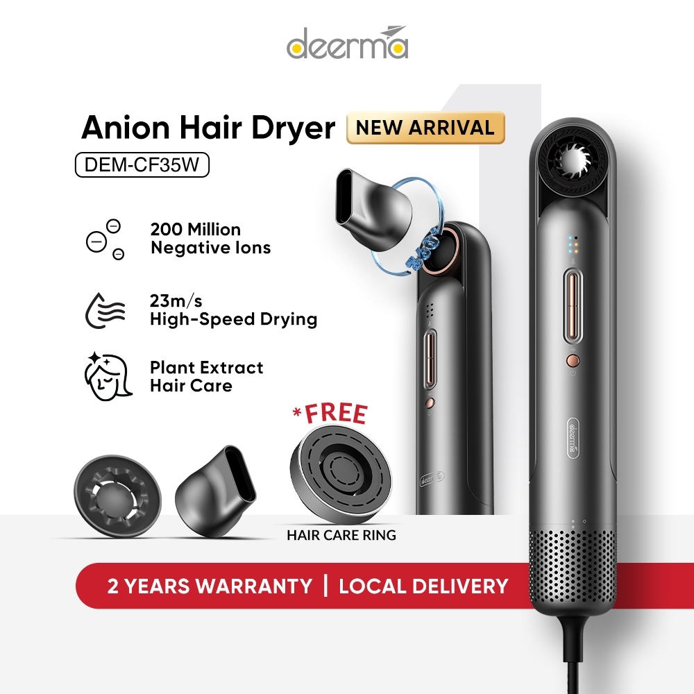 Deerma New High Wind Speed Hair Dryer CF35W 200Million Negative Ion Care Fast Drying Lightweight Multi-Mode Hair Dryer