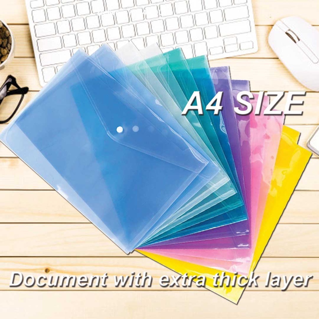 A4 Button File Folder File Bag Office Document Folder Student Stationery Bag Filling Organizer 文件夹
