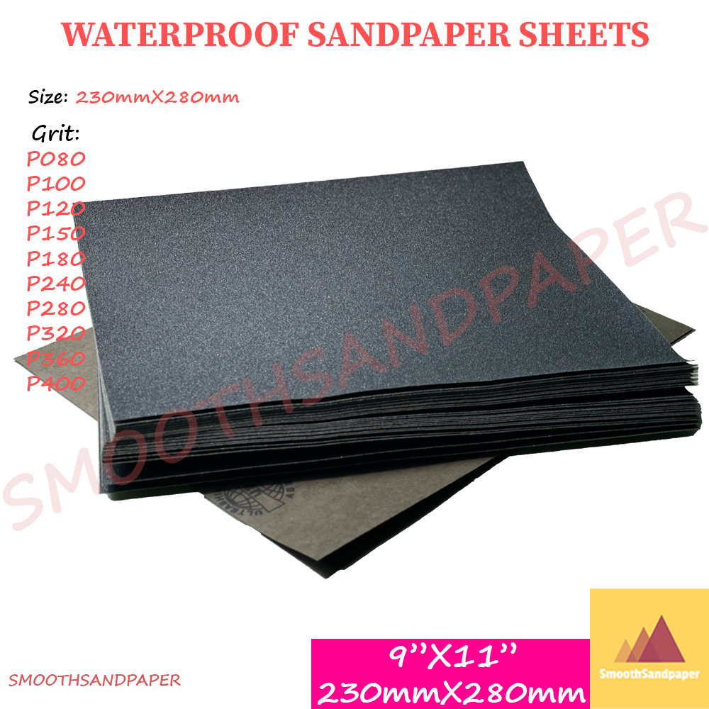 [Ready Stock] 100pcs Waterproof Sandpaper 9''x11'' | Kertas Pasir Kalis Air, Cat Kereta, Logam | 乳胶纸 耐水砂纸