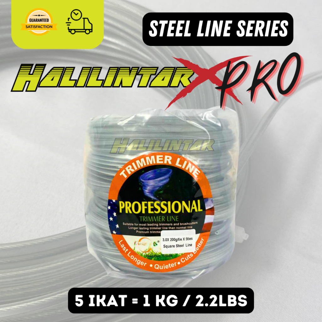 HALILINTAR 1kg 2.2Lbs Bag Steel Trimmer Line 3.0mm / Tali Mesin Potong Rumput Besi Steel Wire Line