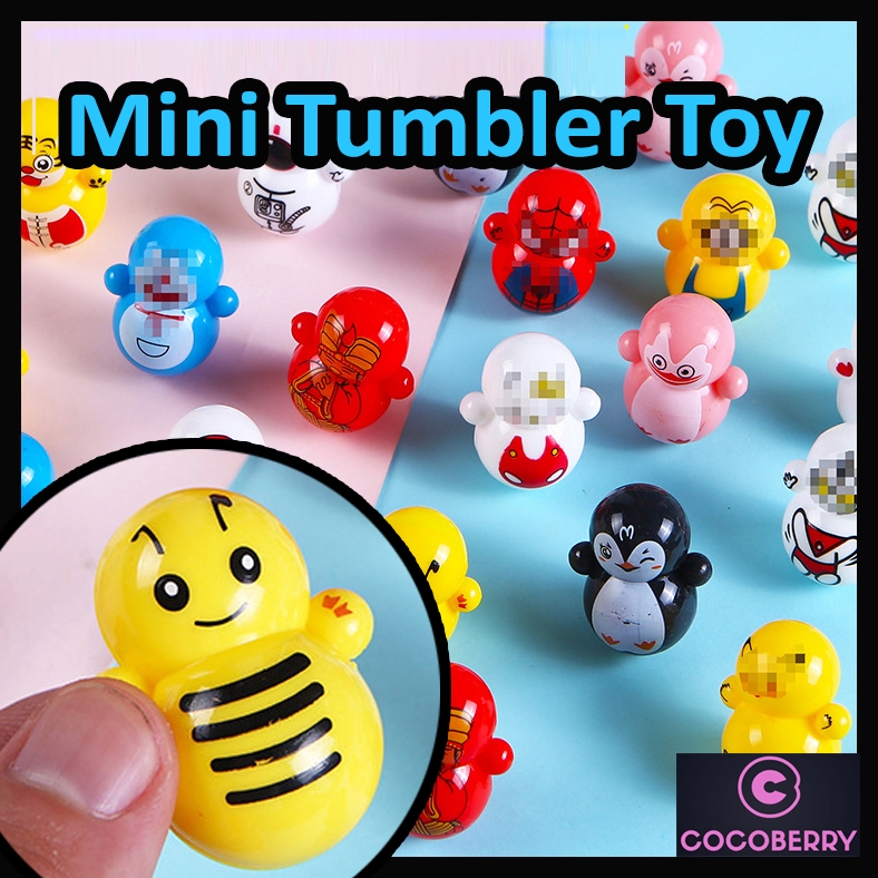 Tiktok Cute Mini Small Tumbler Doll Adult Stress Relief Toy Car Toys Patung Mini Kecil Murah Mini Figure 不倒翁