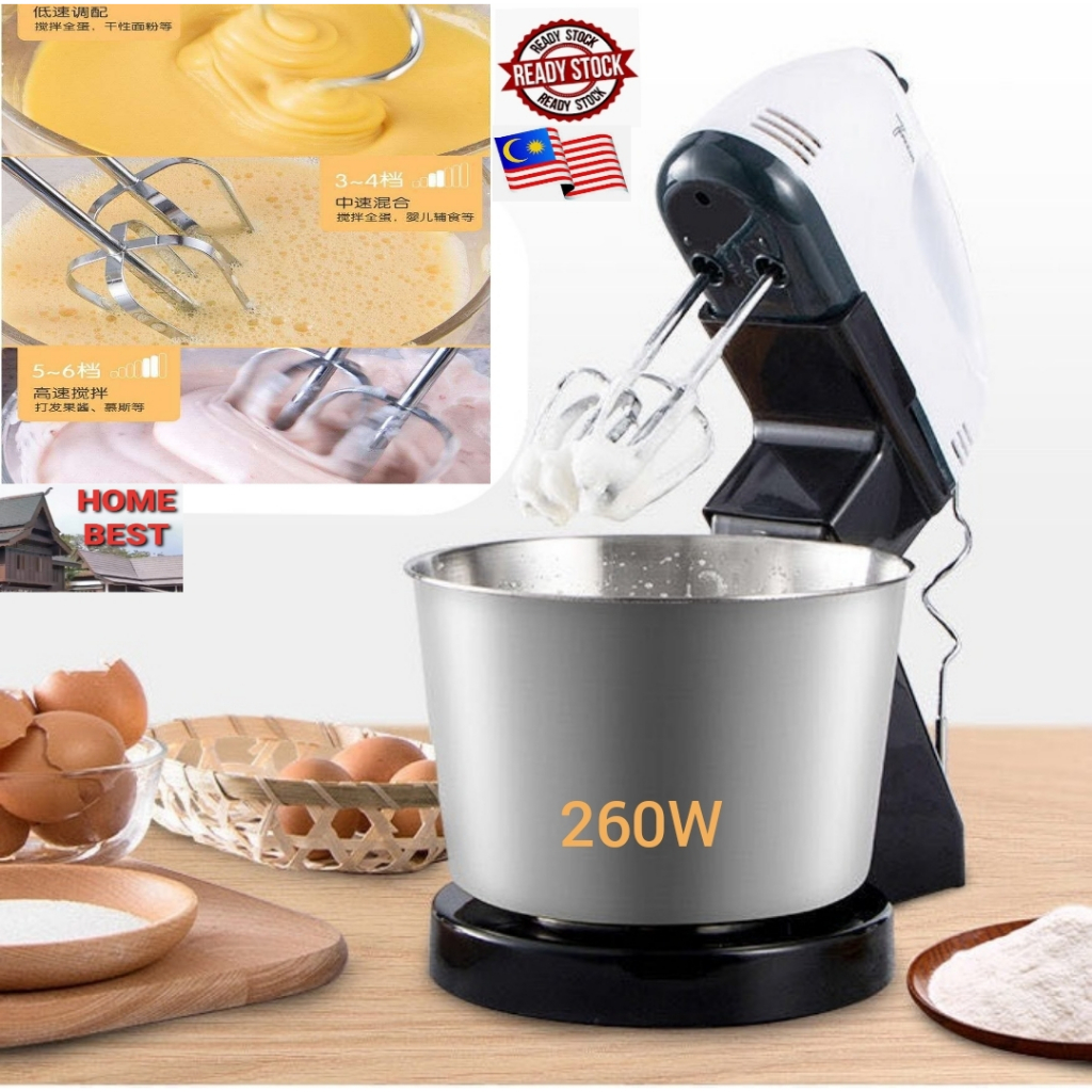 350W Electric Food Mixer Table Stand Cake Dough Mixer Handheld Egg Beater Blender Baking Whipping