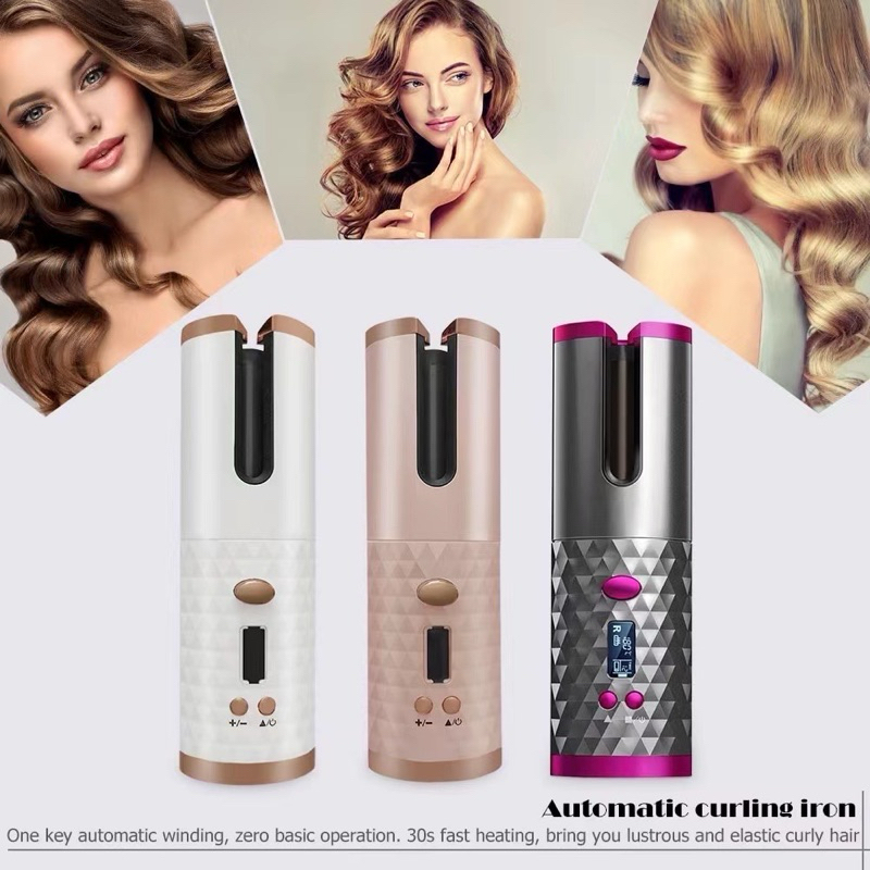 Auto Hair Curler roller Wireless Hair Curler iron Curly hair iron hair styling tools curls hair curling with Power Bank