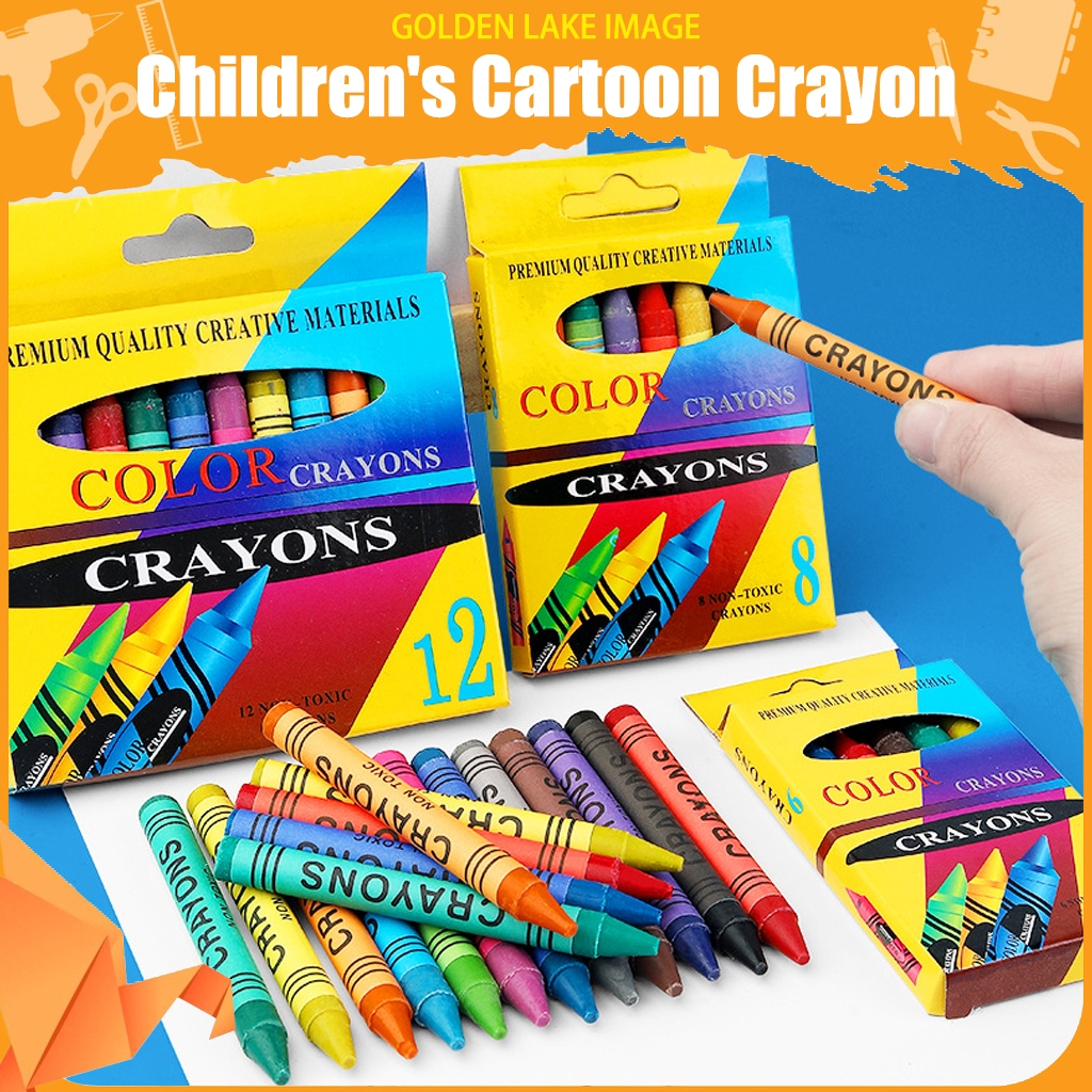 6's, 8's, 12's, 24's Set Cartoon Crayon Children's Set Art Drawing Supplies DIY Coloring Doodle Crayon