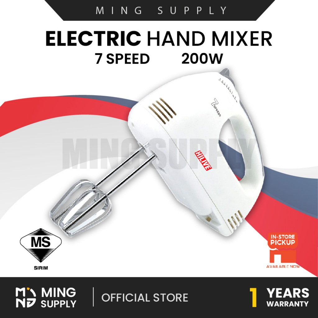 MS_ SIRIM HILIVE Electrical Hand Mixer Pengadun Telur Baking Electric Beater Egg Cake Biscuit Cream Kream Dough Maker