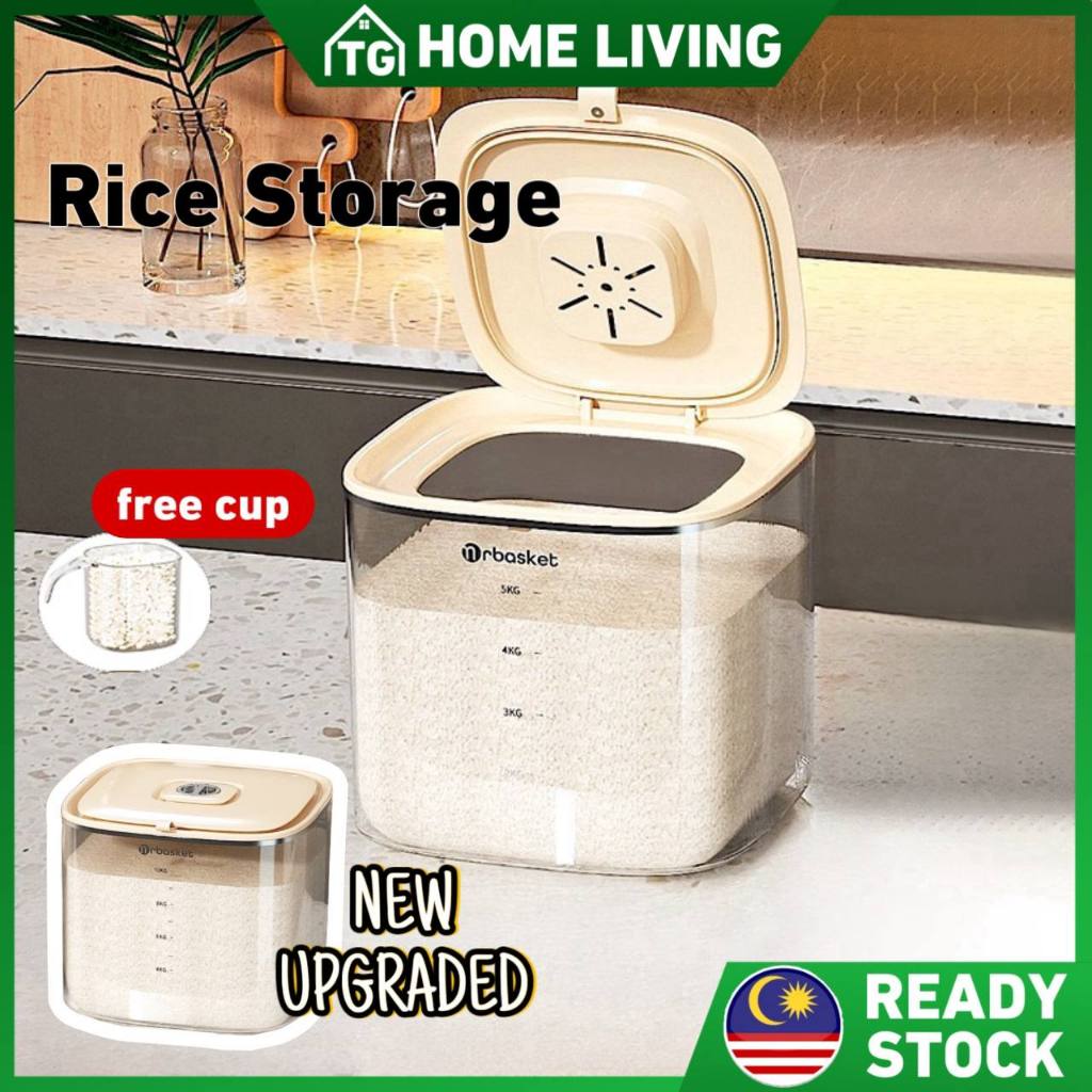 NEW Rice Storage Box Bekas Beras  Rice Bucket Insect and Moisture Proof Sealed Kitchen Organizer 米桶