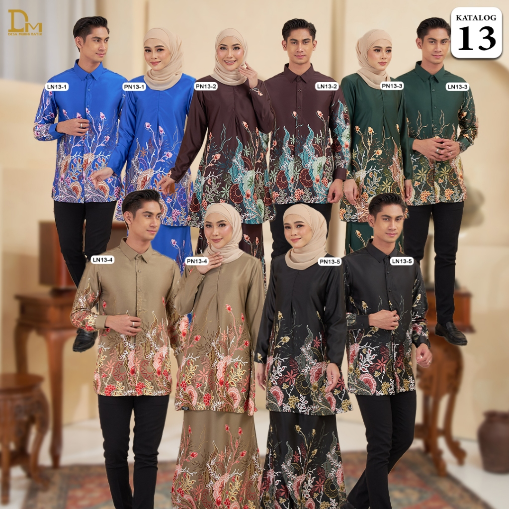 Desa Murni Batik - Baju Sedondon Kurung Batik Alana & Kemeja Batik DM 7.0 (Satin Valentino) - Katalog 13