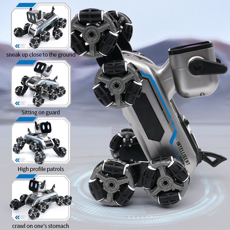 2026 Homie Robot 8 Roda Wheel Pet Electric Remote Control Toy Dog Intelligent Dog 8 roda Stunt Drift Stunt Robot Dog
