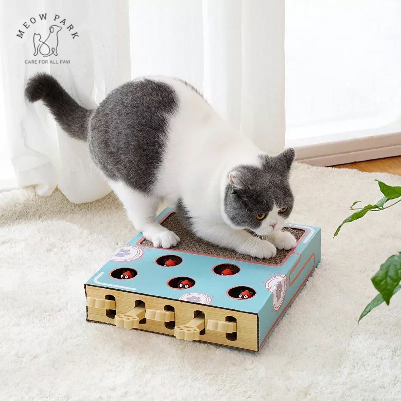 Cat Scratching Board Toy 3-in-1"Whac-a-Mole"/Papan Cakar Kucing/Pencakar Kucing/Cat Scratcher Board/Cat Scratching Board