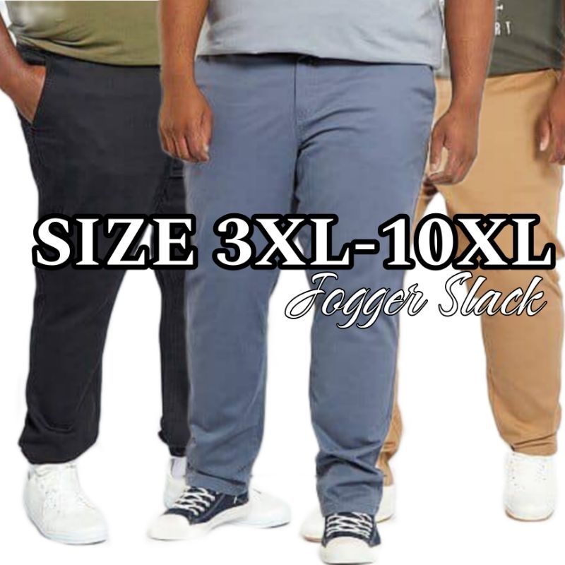 [3XL-10XL] Plus Size Seluar Jogger Slack Unisex Pingang Getah