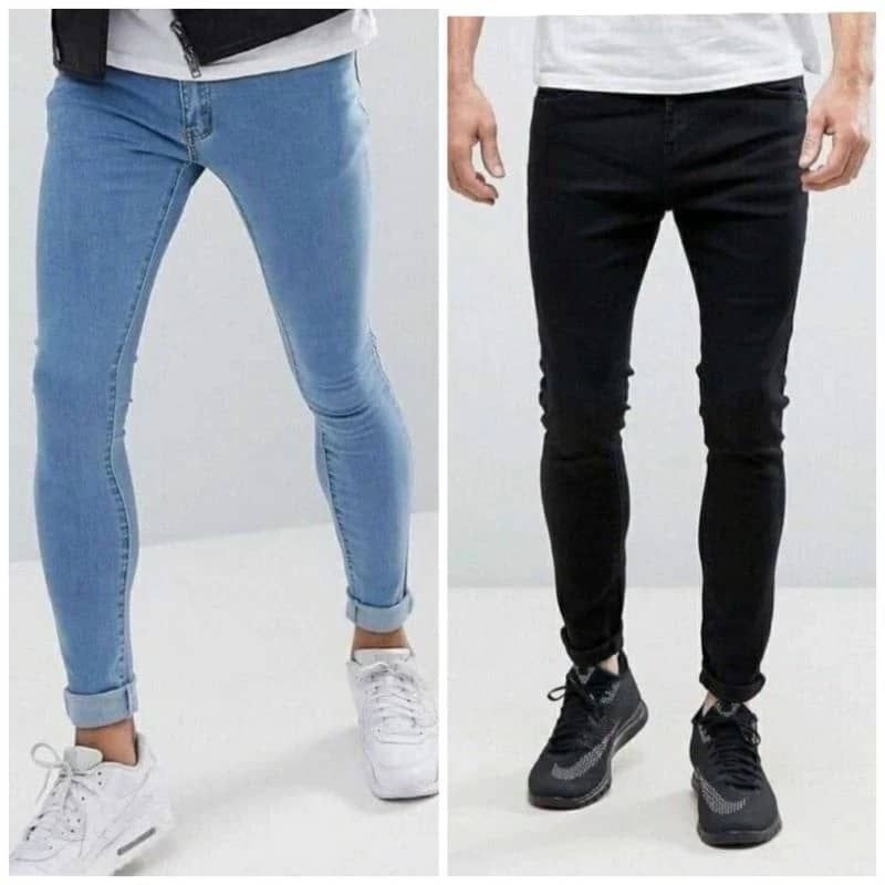 Lelaki Denim Super stretchable slim fit skinny jeans kain Tebal dan soft stretch material 95% cotton 5% spandex denim