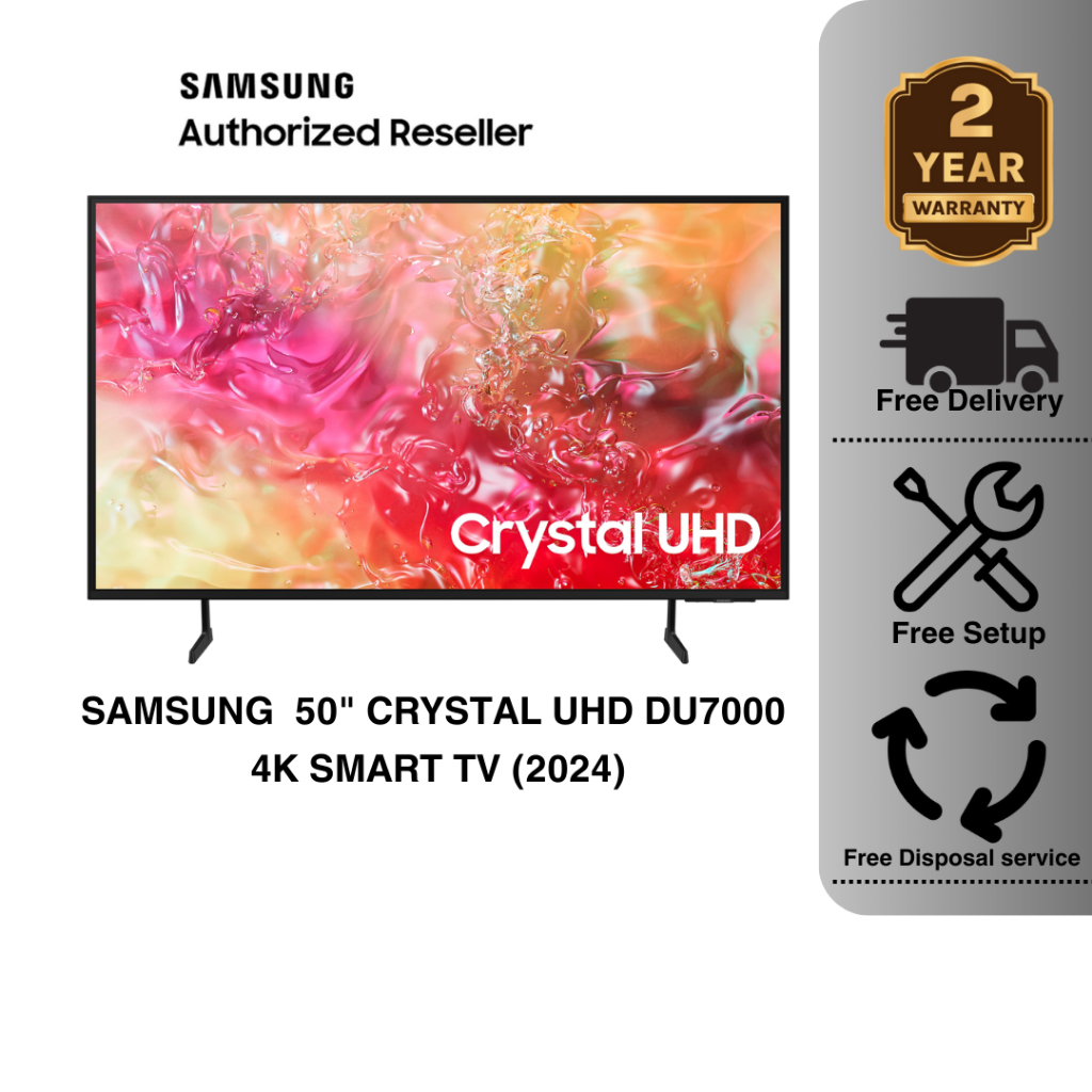 (2024) Samsung 50 lnch LED (UA50DU7000) 4K UHD Smart TV with Crystal Processor UA50DU7000KXXM