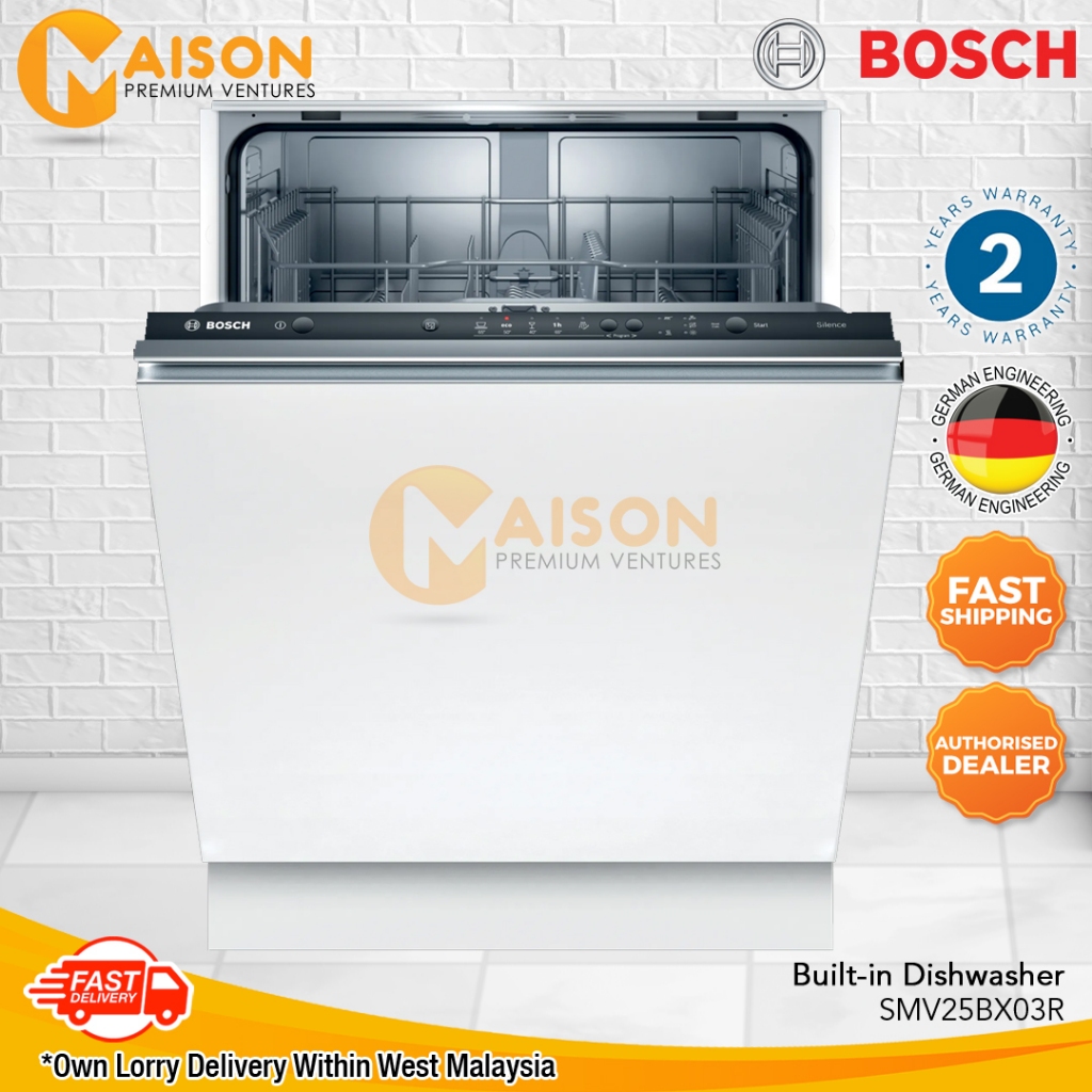 Bosch Series 2 Fully Integrated Built-in Dishwasher SMV25BX03R (Made in Europe)