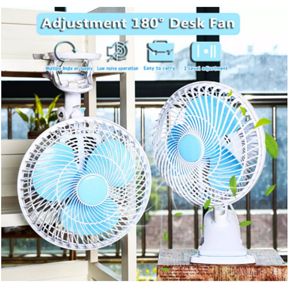 #Readystock 3in1 Clip Fan180MM 20W Strong Wind PORTABLE FAN ADJUSTABLE TABLE FAN CLIP FAN & 3 FAN BLADES malaysia plug
