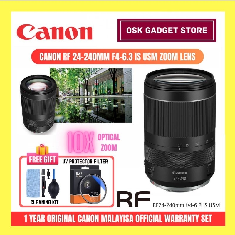 Canon RF 24-240mm F4-6.3 IS USM Zoom Lens For Canon RF Mount Camera | 1 Year Canon Malaysia Warranty