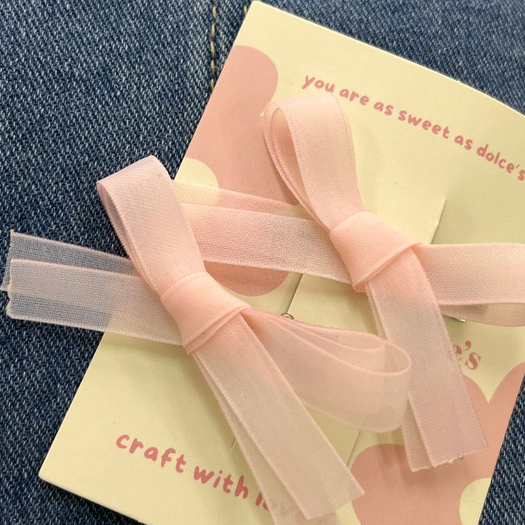 ✿ dolce's ✿ Handmade Bow Hair Clip Plain Bow Sweet Cute Braided Clips Short Bang Clips Hair Accessories