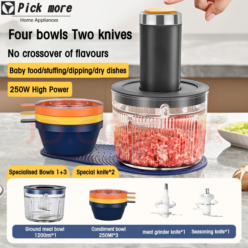 2250ML Glass Electric Food Chopper Meat Grinder Machine Mixer Food Chopper Baby Food Meat Chopper 絞菜碎肉嬰兒食物攪拌機