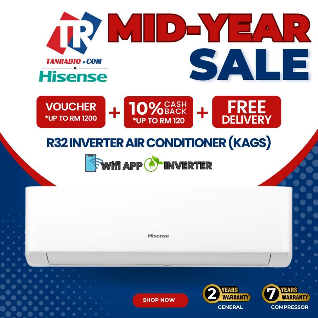 Hisense Inverter Air Cond (2.5HP) AI25KAGS