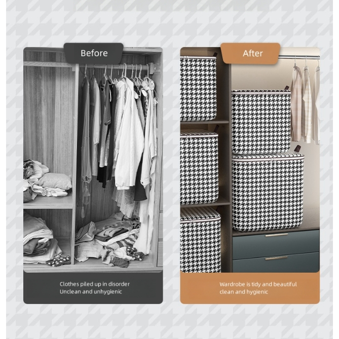 Large Clothes Storage Bag with Zipper Handle Foldable Blanket Storage Box for Clothes Organizer Convenient Travel