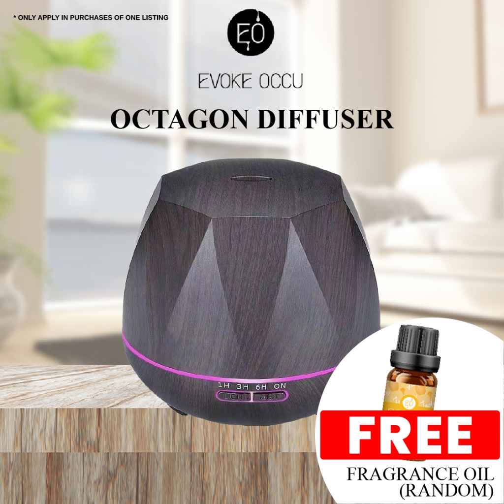 Evoke Occu Octagon Ultrasonic Diffuser Air Humidifier Remote LED Light Aromatherapy Humidifier Quiet