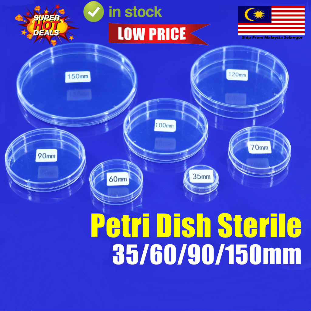 35/60/90/150mm PS Petri Dish Sterile Borosilicate Plastic Sterilized Via Gamma Irradiation Disposable LAUPIK Wieh Lids