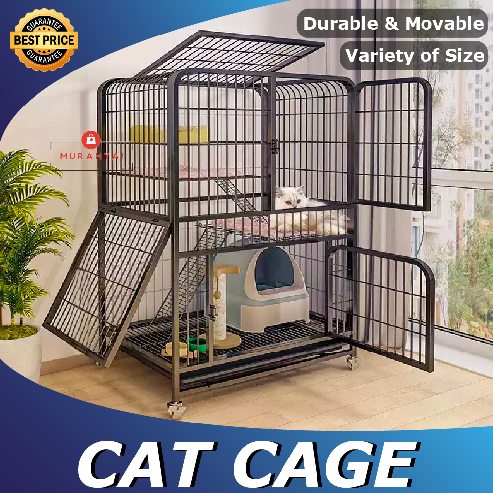 Sangkar Kucing murah Besar Cat Cage Large 2 3 4 Tingkat Level Pets Cages Indoor Cat House Dog Cage Platform Rumah Kucing