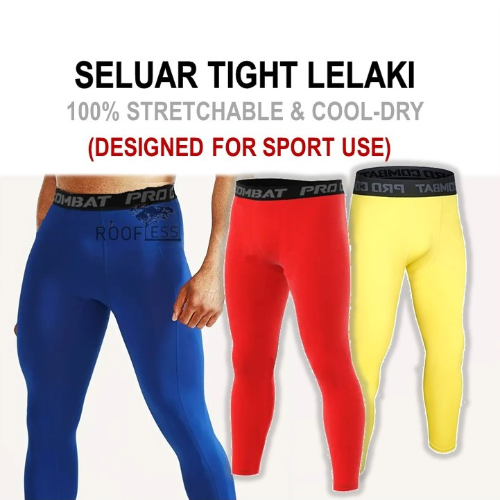 ROOFLESS Seluar Tight Lelaki Bola Tight Pant Man Pro Combat Tight Legging Men Seluar Sukan Lelaki Seluar Fit Lelaki