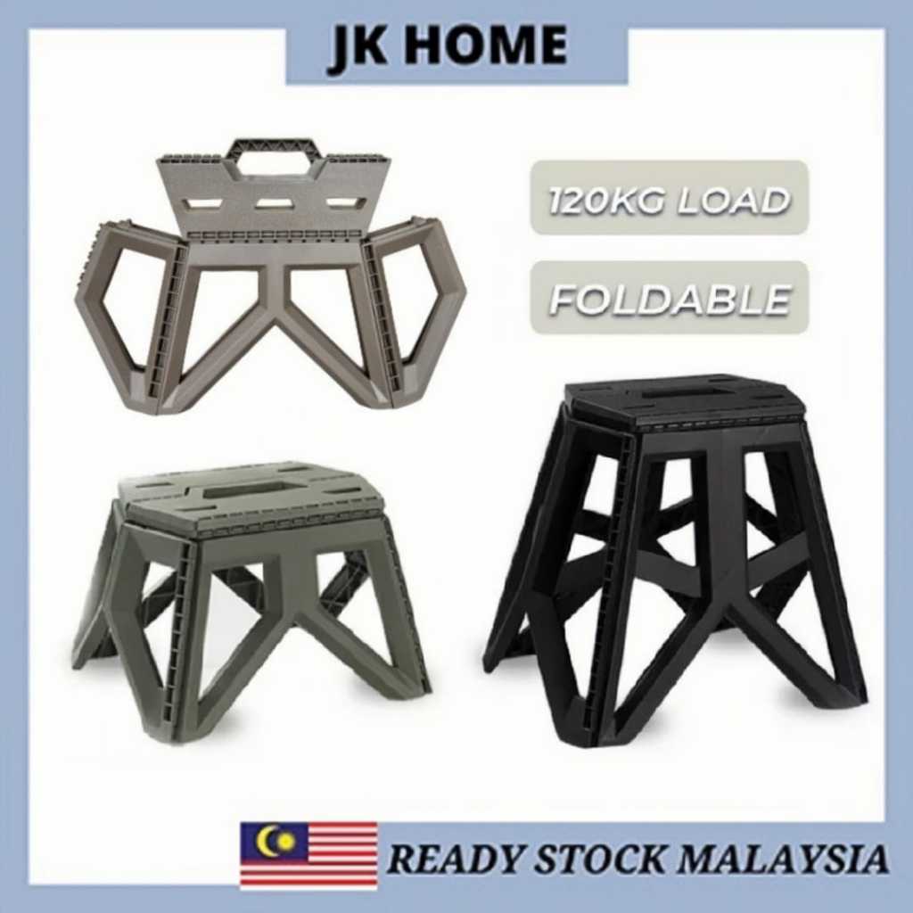 JK HOME Military Style Outdoor Camping chair Foldable Portable Chair Plastic stool Portable equipment Garden