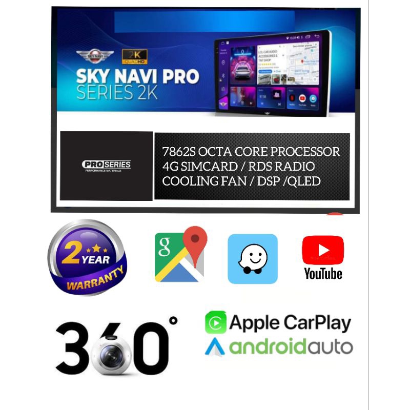 SKY NAVI 7862S TOP MODEL ANDROID PLAYER WITH 360 BIRD VIEW