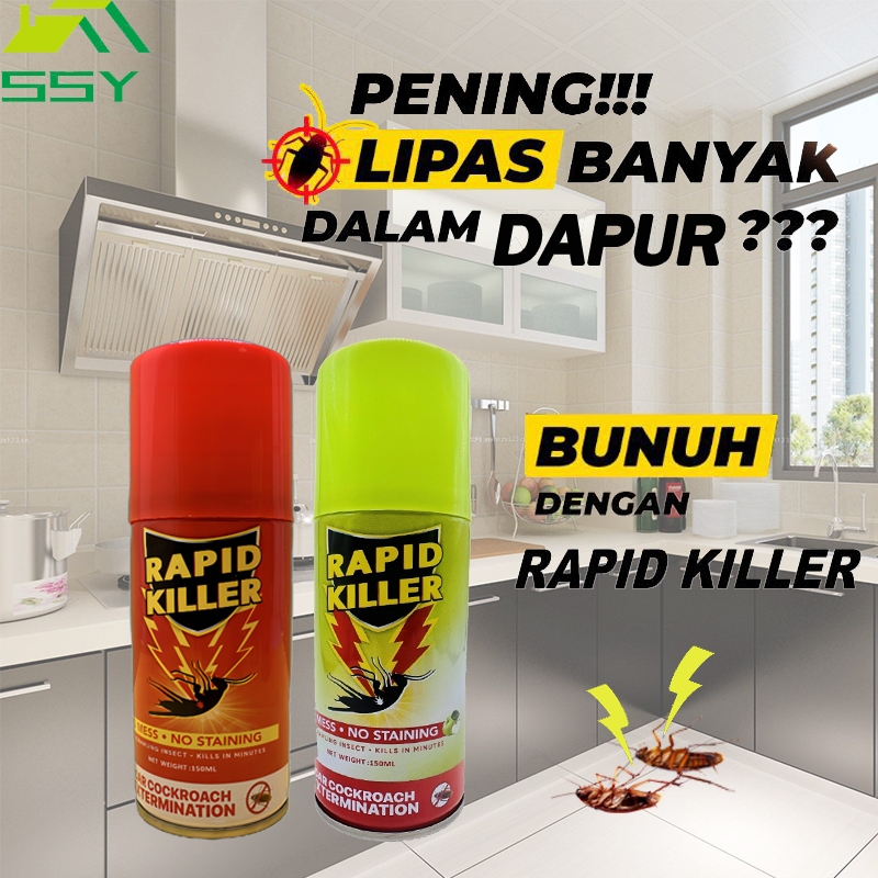 RAPID KILLER Lipas Killer Ubat Lipas Rumah Racun Lipas Dalam Kereta Cockroach Killer Pest Control Spray Semut