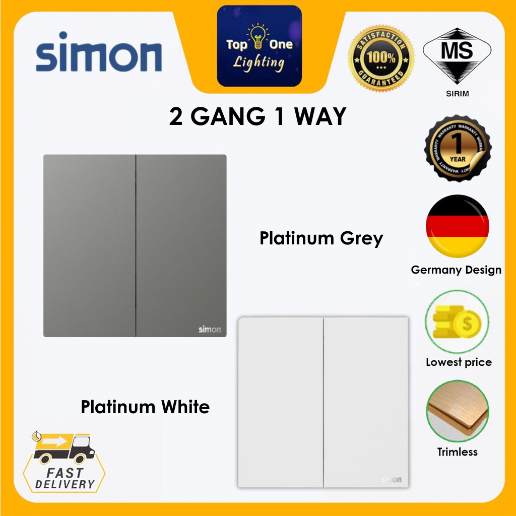 NEW  SIMON [European Brand] M7 Series AIR White & Grey Switch Switches & Socket Outlet 1 gang 2 gang