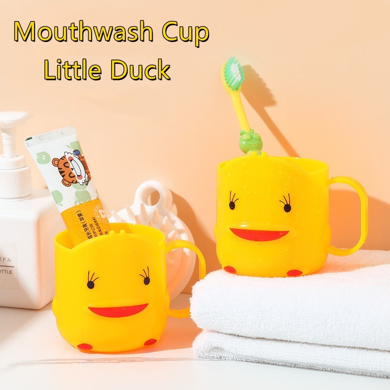 Cawan Itik Comel Bilik Air Berus Gigi Kids Children Toothbrush Mouthwash Cup Yellow Duck Cartoon Cute Wash Cups 儿童洗漱漱口杯子