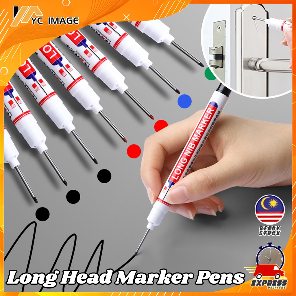 Long Head Marker Pens Bathroom Woodworking Decoration Multi - Purpose Deep Hole Marker Pen Set