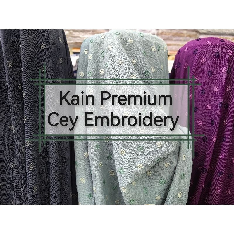 ‼️Clearing Stock‼️Kain Meter High Quality Premium Cey Embroidery/Chiffon Bubble Plain/Shine Mosse Crepe Bidang 60 inch
