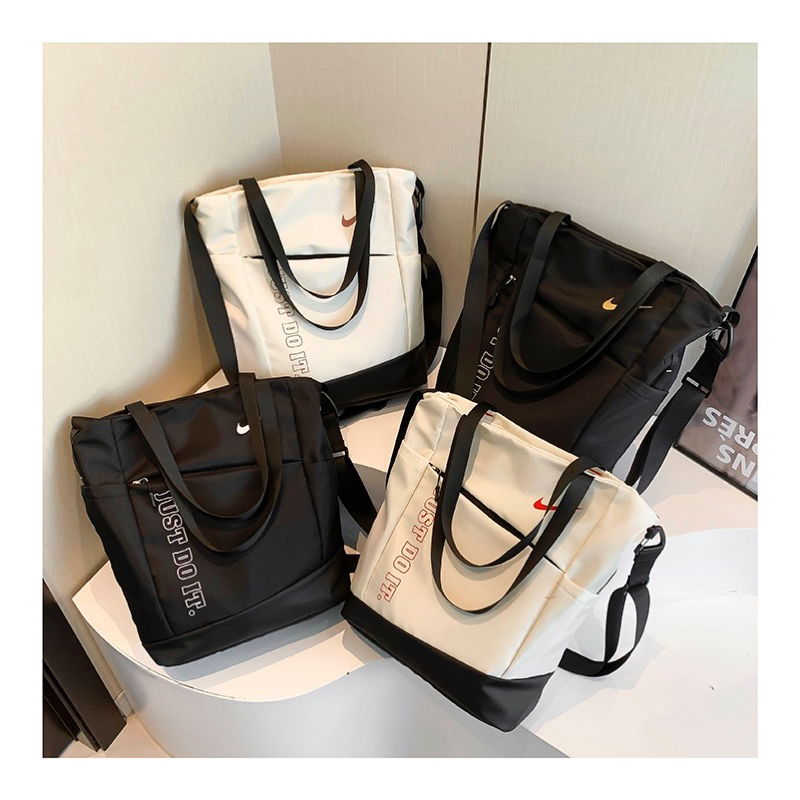 (READY STOCK ) Ni//ke Nylon Shoulder Bag Couple Outdoor Home Loan Zipper Tote Bag Student Large Capacity Crossbody Bag