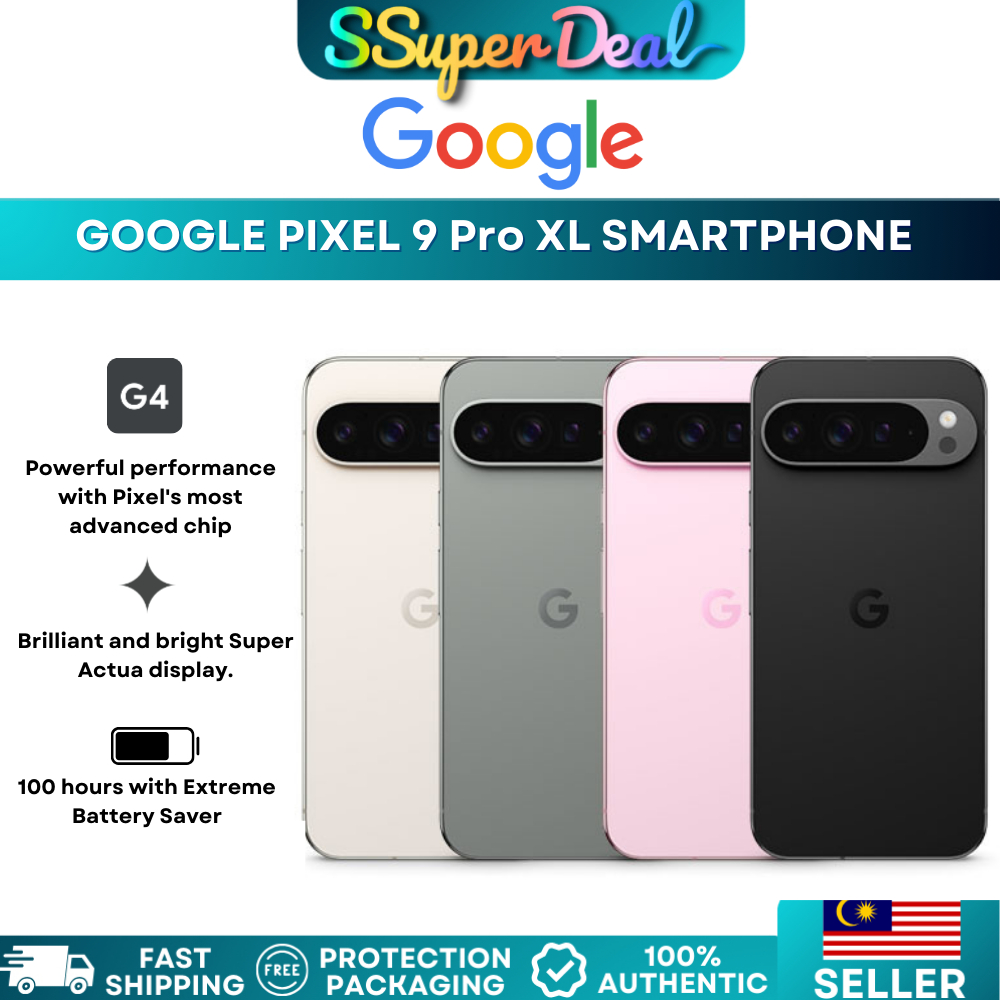 Google Pixel 9 Pro XL Smart Phone Tensor G4 Gemini Ai 16GB RAM 128GB | 256GB 6.8" Actua OLED 120Hz Display NFC 5060 mAh
