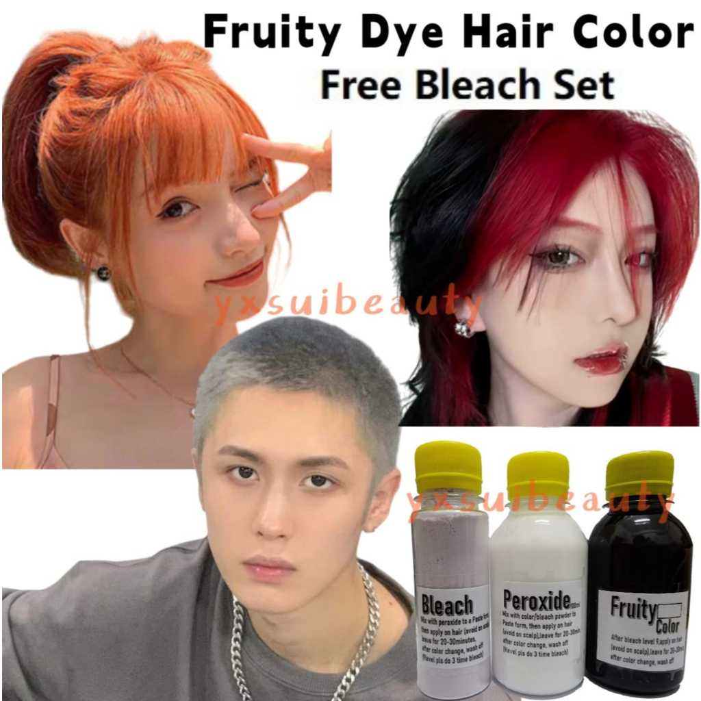 (FREE bleach set) Direct Hair Color Kit (10minutes )100ml+Free Bleach&Peroxide(100ml) hair dye rambut hair dye permanent