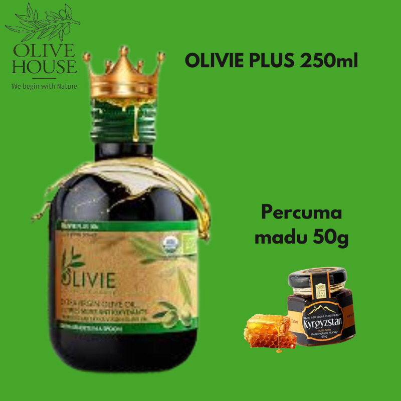 OLIVE HOUSE OLIVIE PLUS 30x ORGANIC EXTRA VIRGIN OLIVE OIL MINYAK ZAITUN ORGANIK BOTTLE