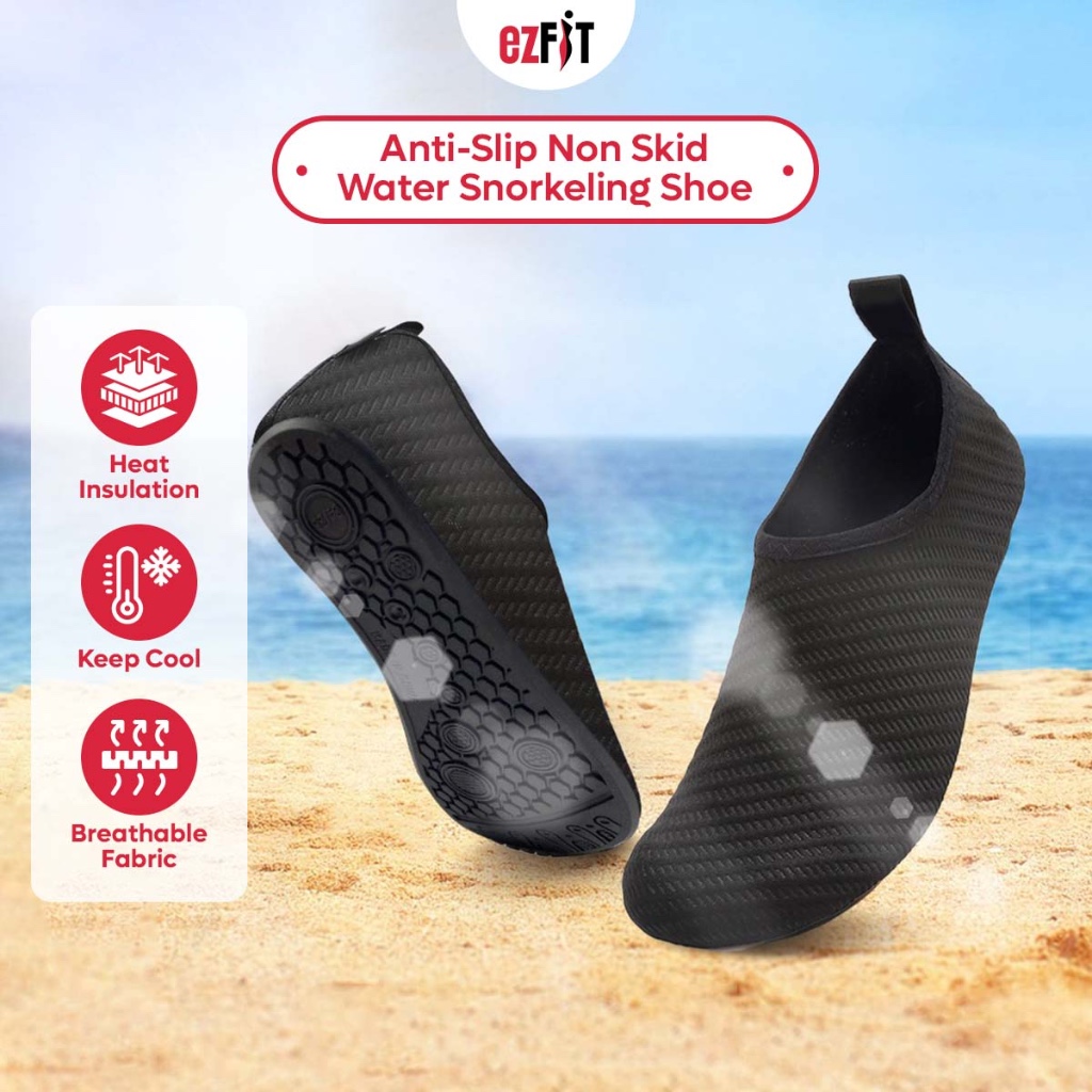 EzFit Anti-Slip Non Skid Water Snorkeling Shoe Soft Beach Shoes Swimming Aqua Shoes Thick Base 游泳鞋